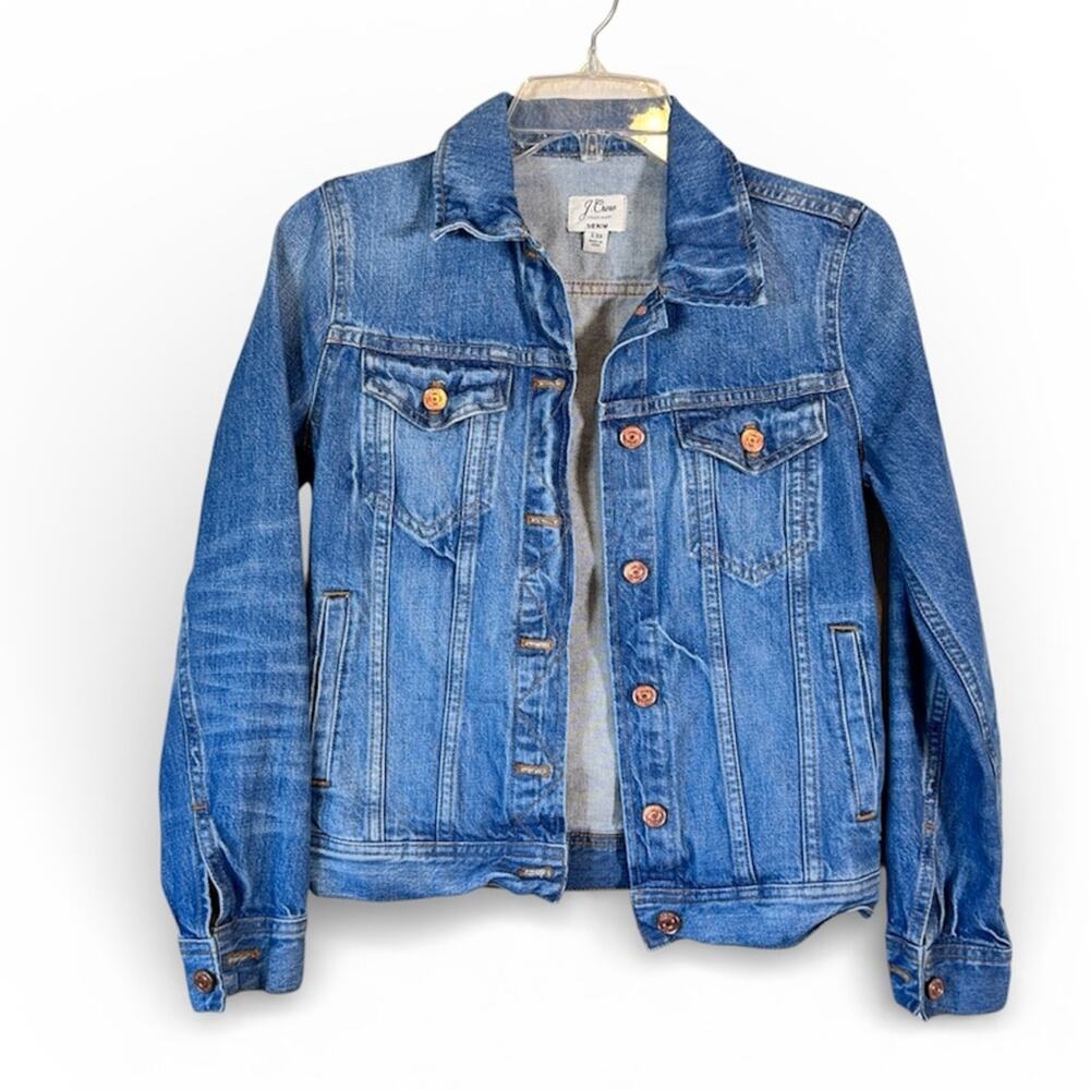 J Crew Blue Denim Jacket Womens XXS Jean Classic Fall Staple Basic Capsule